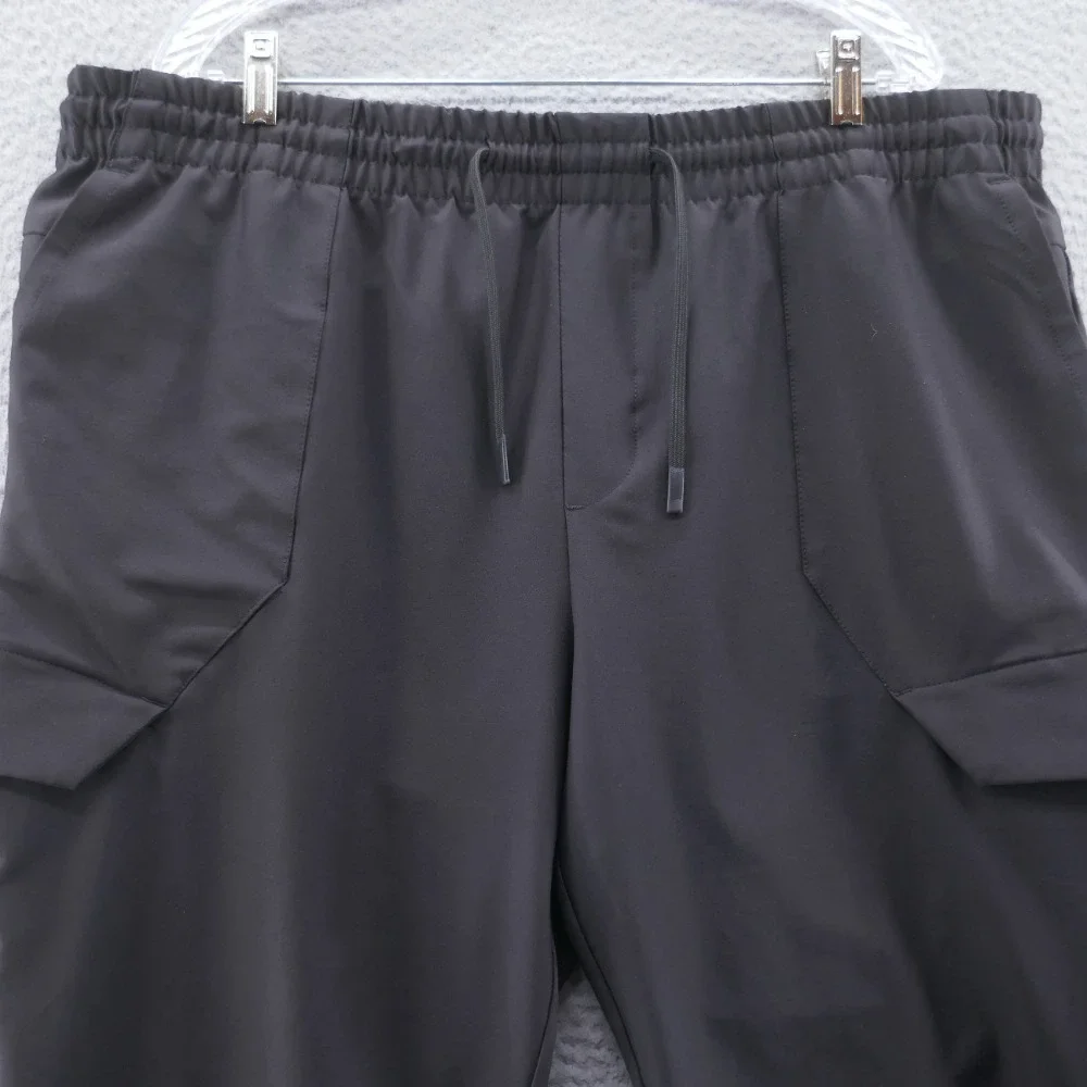 FLX Mens Tapered Cargo Performance Pant 2XL Black Pull On Drawstring Lightweight